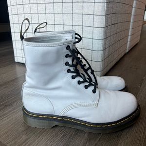 White Leather Dr. Martens boots